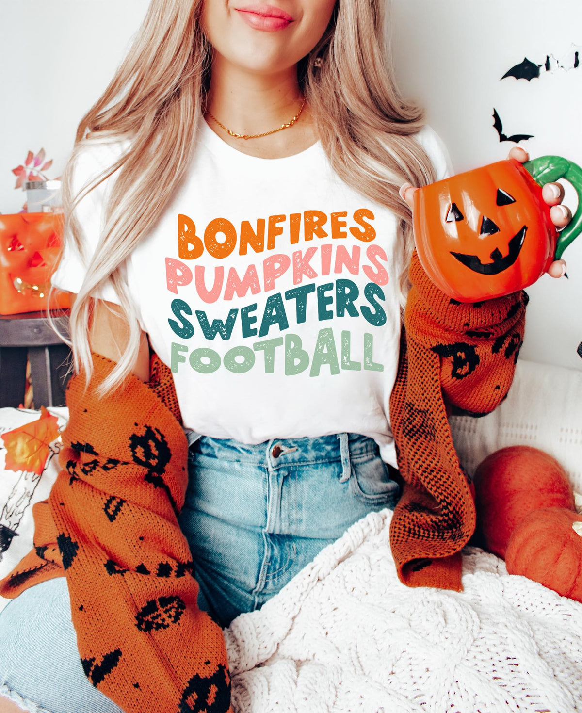 Bonfires Pumpkins Sweaters Football