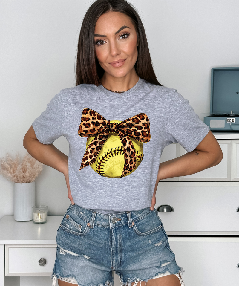 Leopard Bow Softball