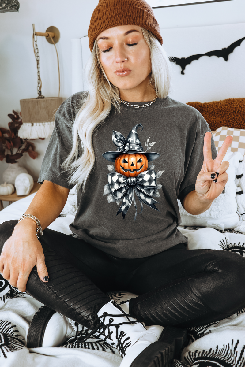 White Leave Pumpkin Witch