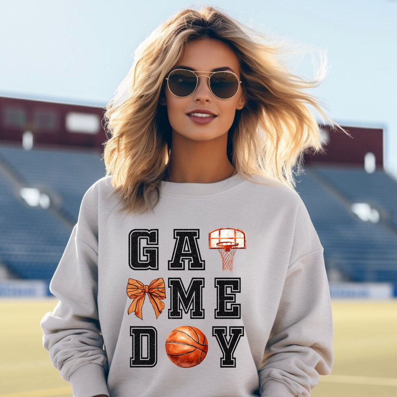 Faux Sparkle Game Day Basketball