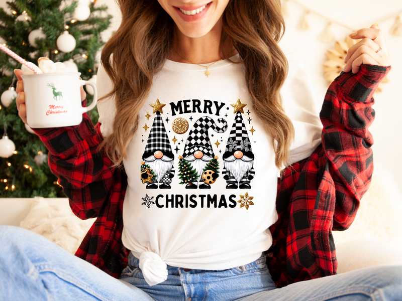 Merry Christmas Checkered Gnomes