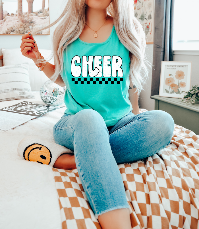 Checkered Distressed Cheer