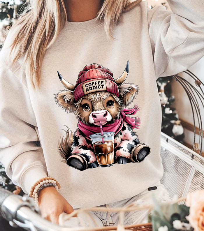 Coffee Addict Cute Cow