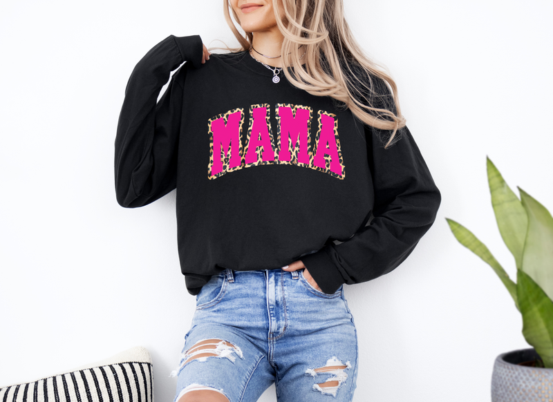 Neon Pink Mama Leopard Varsity