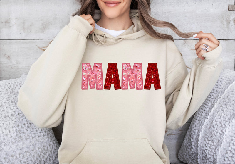 Mama Valentines Faux Sequin