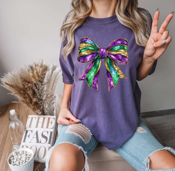 Mardi Gras Sparkle Bow