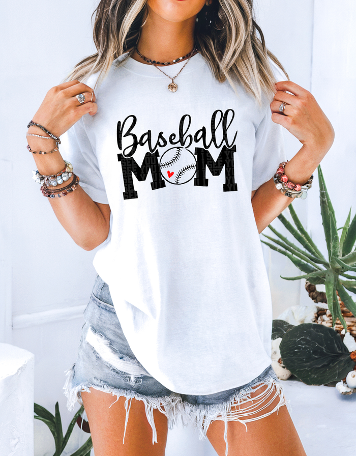 Baseball Mom Red Heart