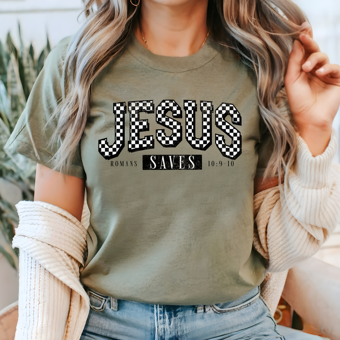 Jesus Saves Checkered