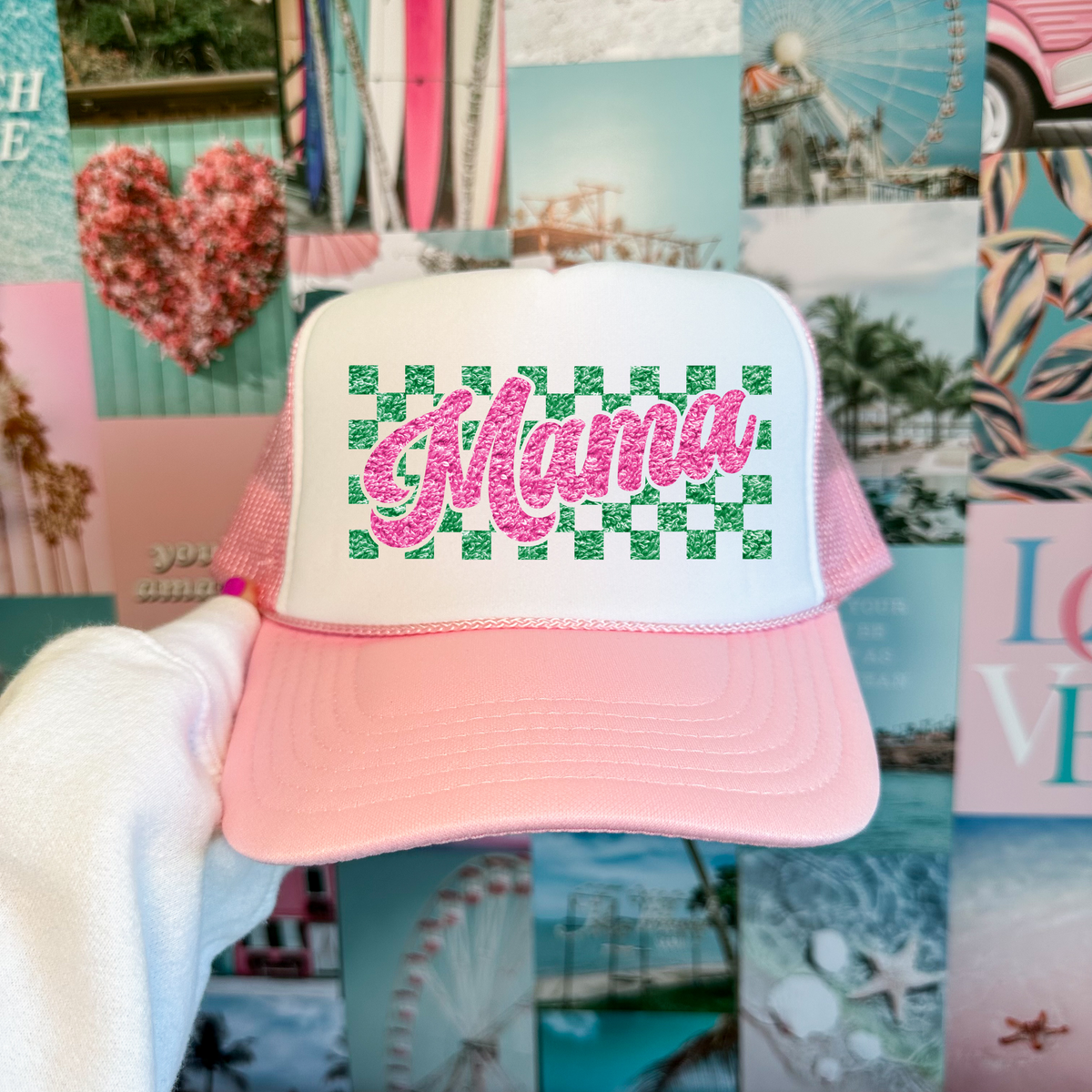 Checkered Mama - Trucker Hat Print